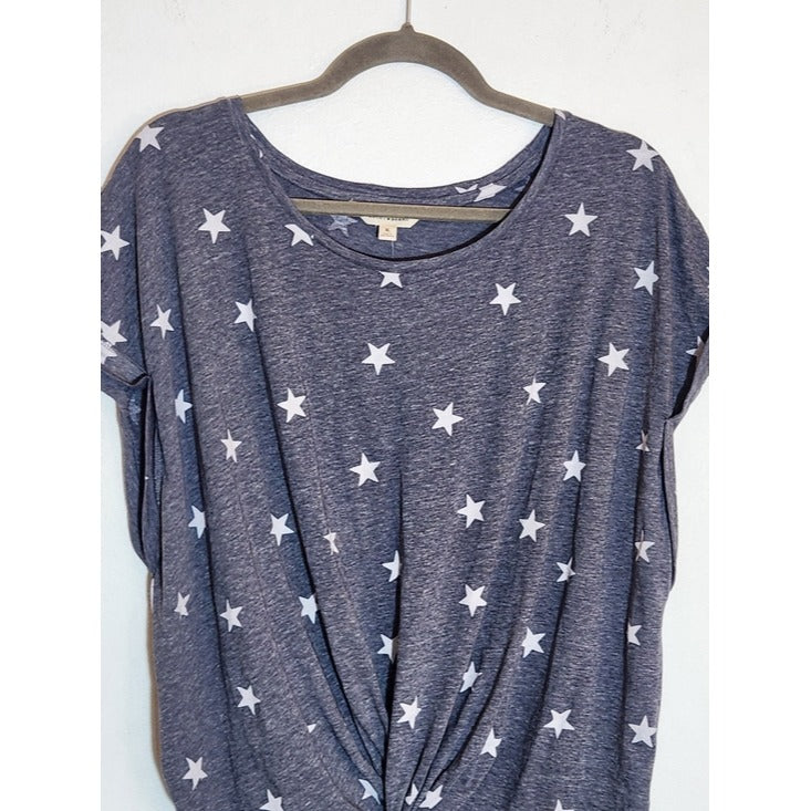 Lucky Brand Gray and White Star Print Tee Size XL NWT