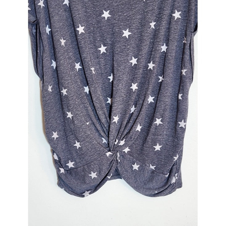Lucky Brand Gray and White Star Print Tee Size XL NWT