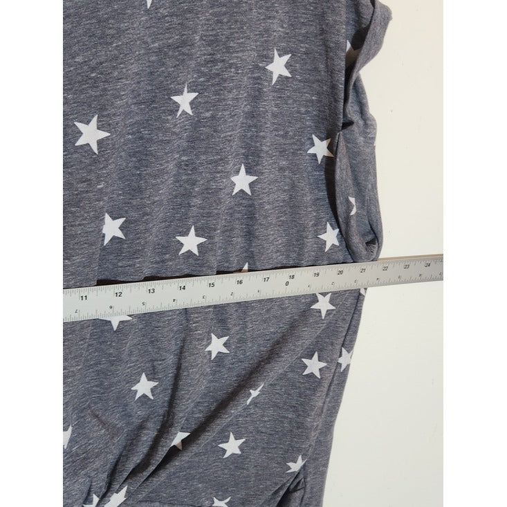 Lucky Brand Gray and White Star Print Tee Size XL NWT
