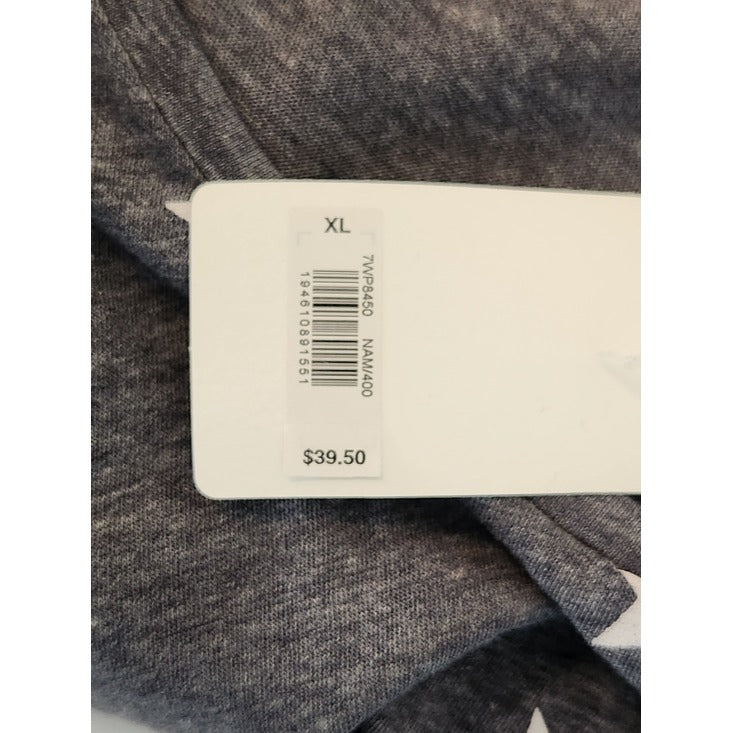 Lucky Brand Gray and White Star Print Tee Size XL NWT