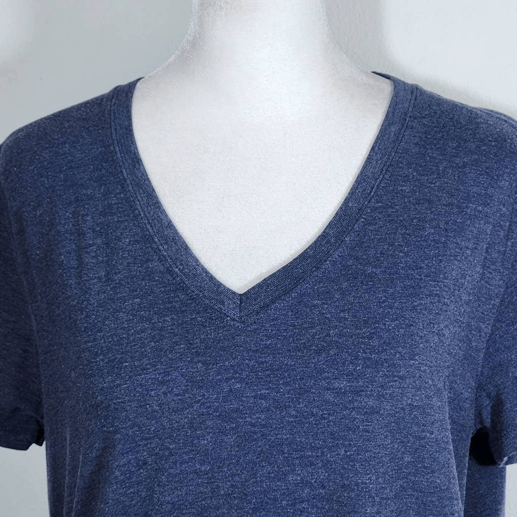Blue Mountain Navy Short Sleeve V-Neck T-Shirt Size Medium
