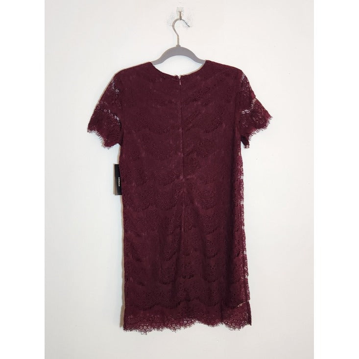 Lulus Burgundy Lace Mini Shift Dress NWT Size Small
