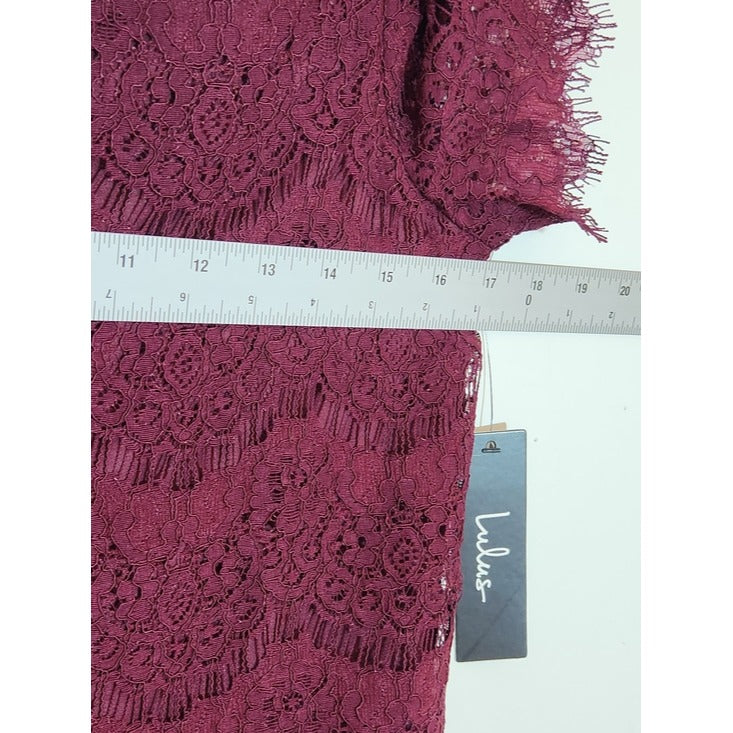 Lulus Burgundy Lace Mini Shift Dress NWT Size Small