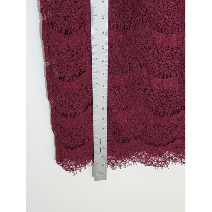 Lulus Burgundy Lace Mini Shift Dress NWT Size Small