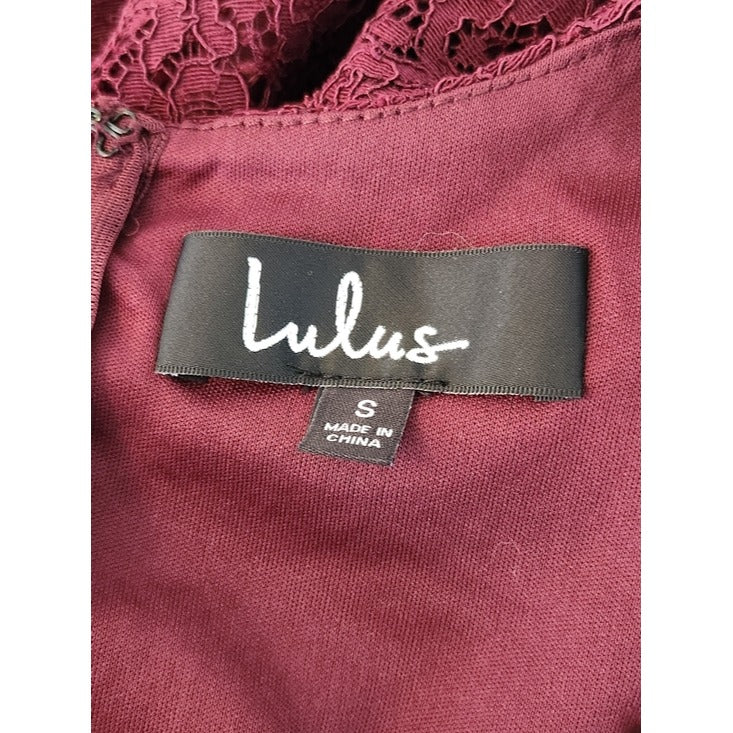 Lulus Burgundy Lace Mini Shift Dress NWT Size Small