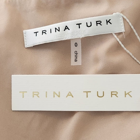 Trina Turk Pink and Gold Glitterati Sequin Mini Cocktail Dress Size 0 NWT