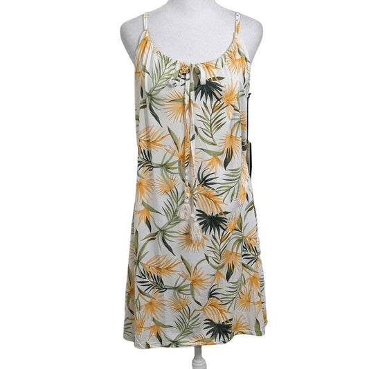 Caribbean Joe Orange and Green Tropical Swim Cover NWOT Size Small