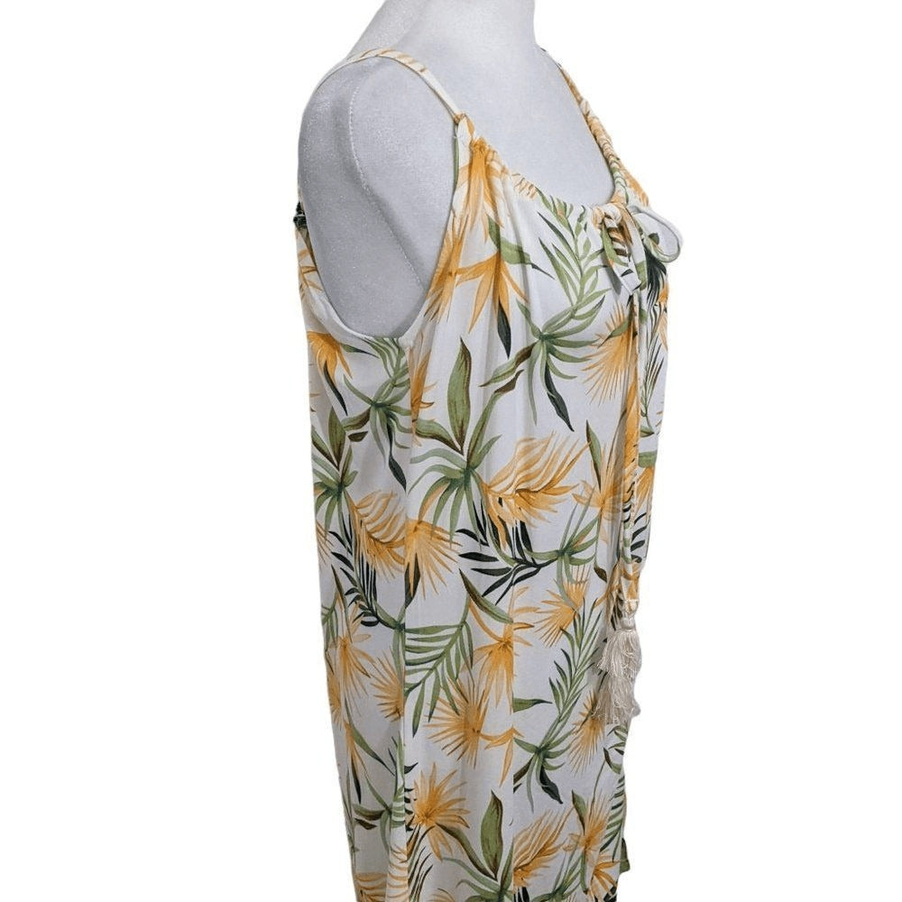 Caribbean Joe Orange and Green Tropical Swim Cover NWOT Size Small