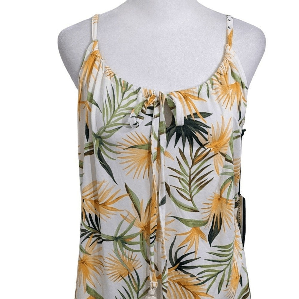 Caribbean Joe Orange and Green Tropical Swim Cover NWOT Size Small