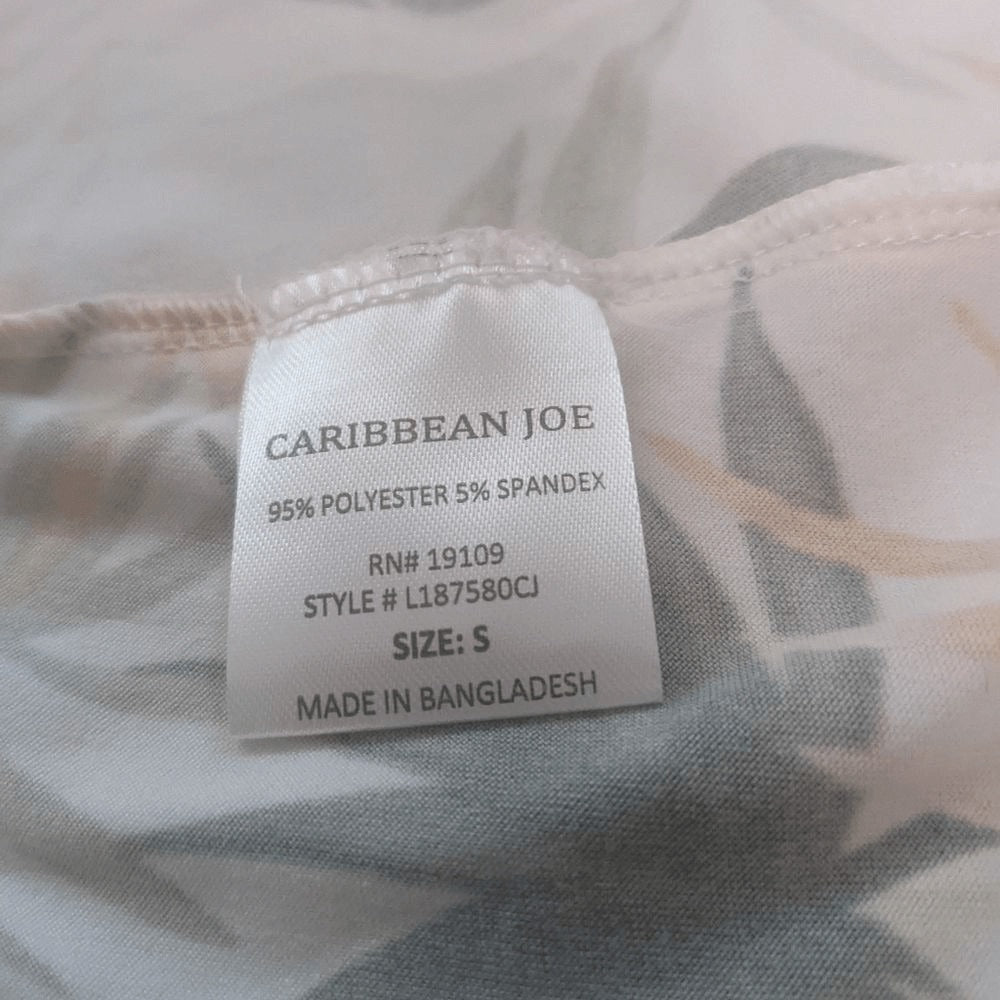 Caribbean Joe Orange and Green Tropical Swim Cover NWOT Size Small