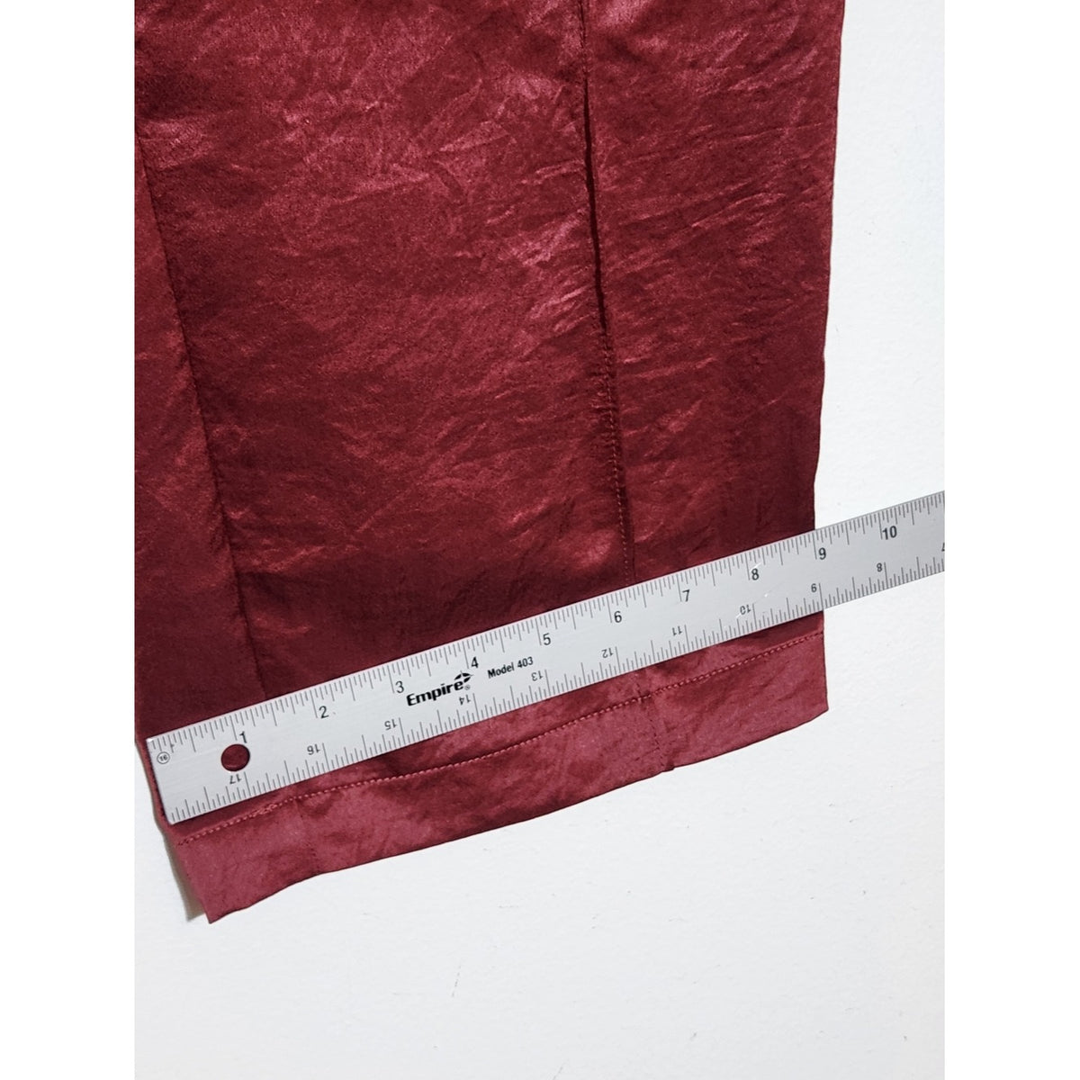 Madewell Burgundy Crinkle Satin Pull-On Drawstring Pants Size Large NWT