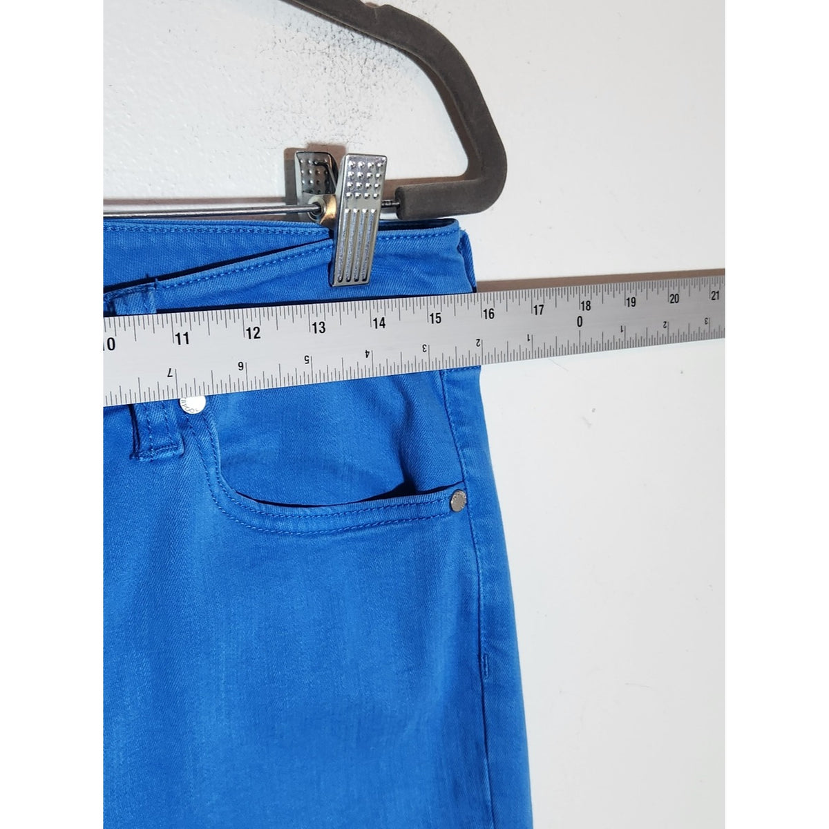 Liverpool Blue Cropped Flare Jeans with Raw Edge Hem Size 12