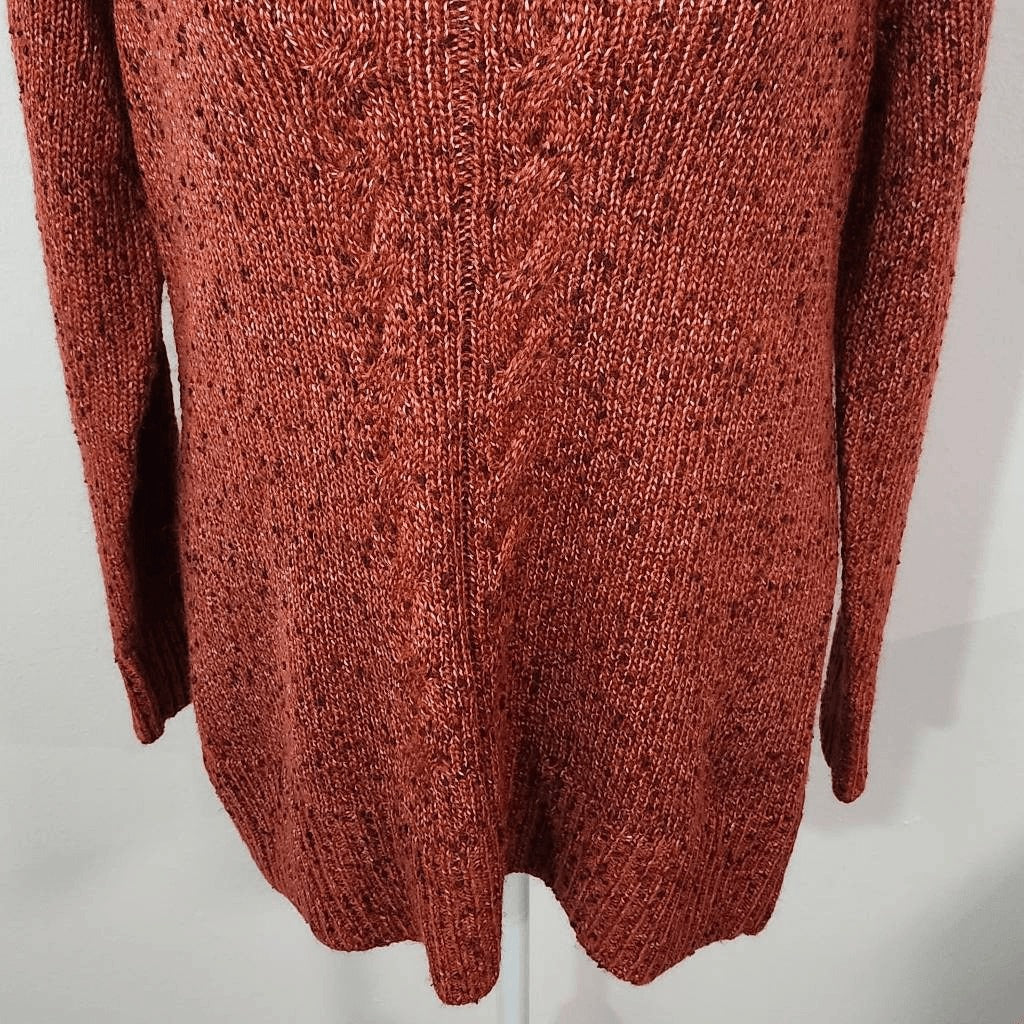 Naturals D&Co. Rust Sweater Size XS Soft Mock Neck Knit Sweater