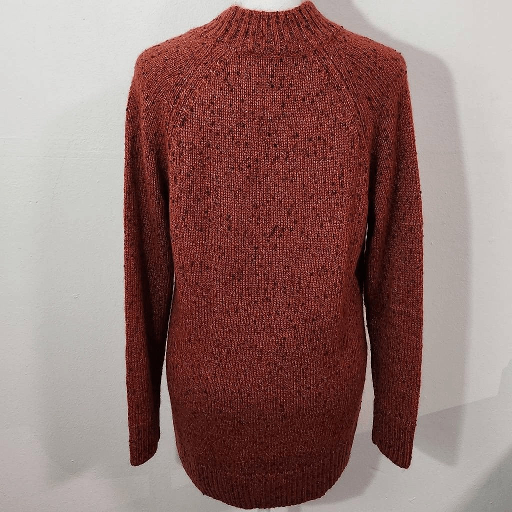 Naturals D&Co. Rust Sweater Size XS Soft Mock Neck Knit Sweater