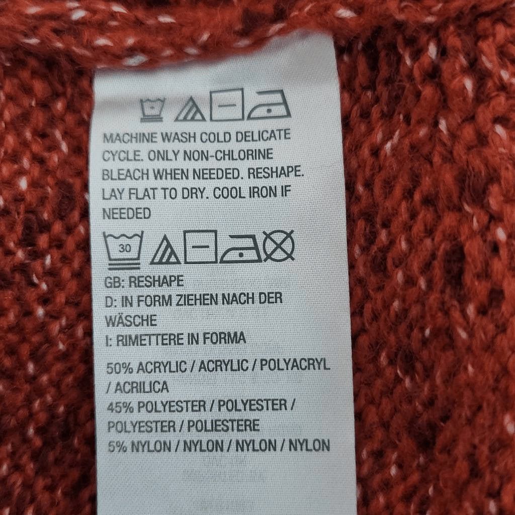 Naturals D&Co. Rust Sweater Size XS Soft Mock Neck Knit Sweater