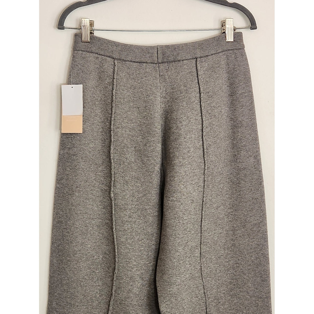 JustFab Gray Sweater Knit Pull-On Pants NWT Size Large
