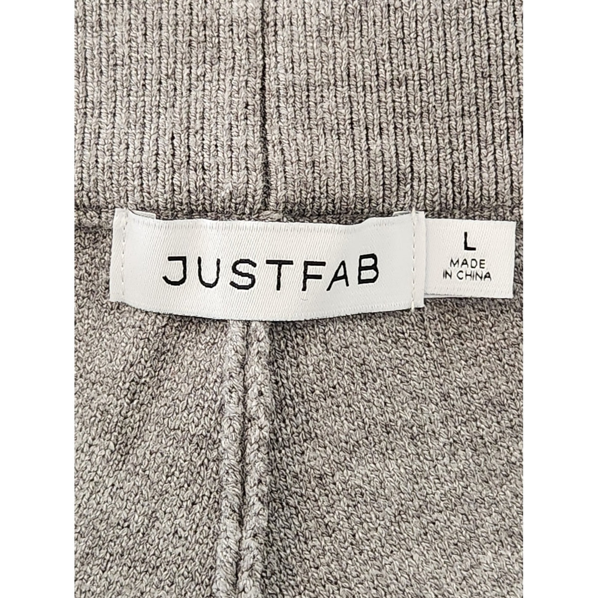 JustFab Gray Sweater Knit Pull-On Pants NWT Size Large