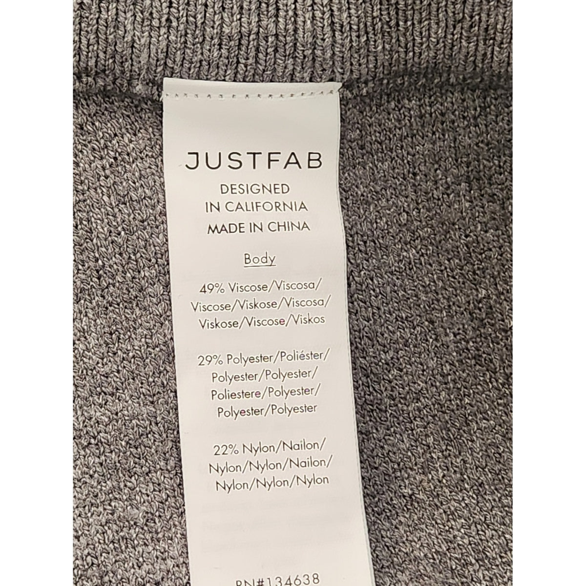 JustFab Gray Sweater Knit Pull-On Pants NWT Size Large