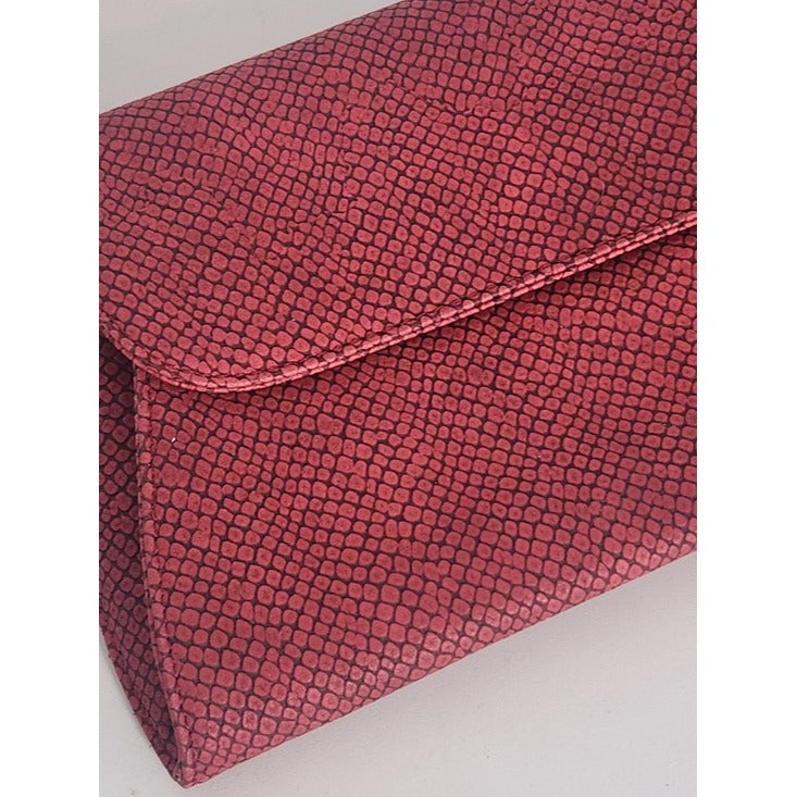 Urban Expressions Red Faux Snakeskin Embossed Clutch