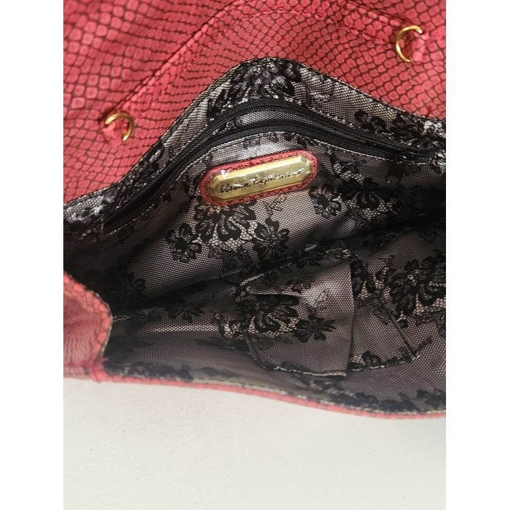 Urban Expressions Red Faux Snakeskin Embossed Clutch