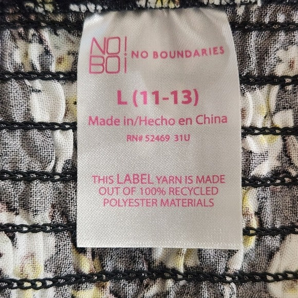 No Boundaries Black Floral Tank Top Size Large Black Floral Top New