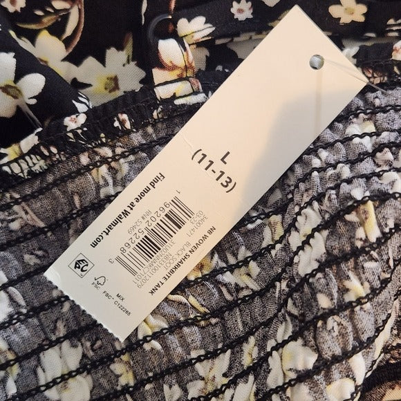 No Boundaries Black Floral Tank Top Size Large Black Floral Top New