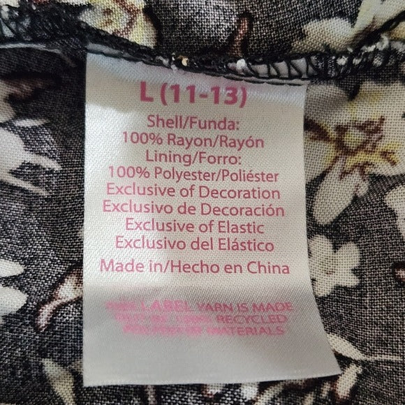 No Boundaries Black Floral Tank Top Size Large Black Floral Top New