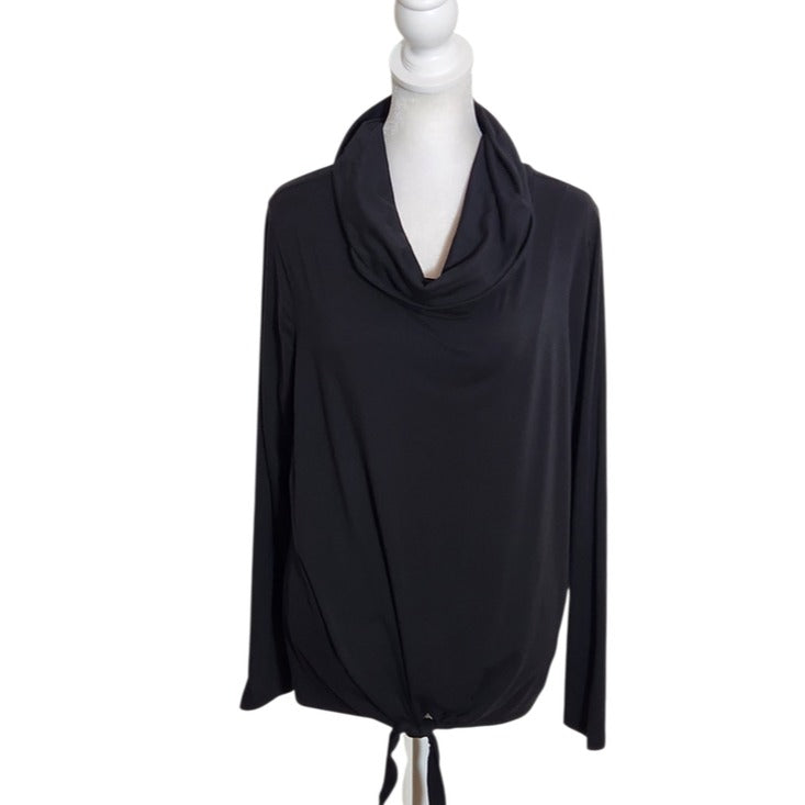 Anybody Black Cowl Neck Top with Hem Tie Size Medium