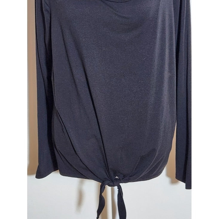 Anybody Black Cowl Neck Top with Hem Tie Size Medium