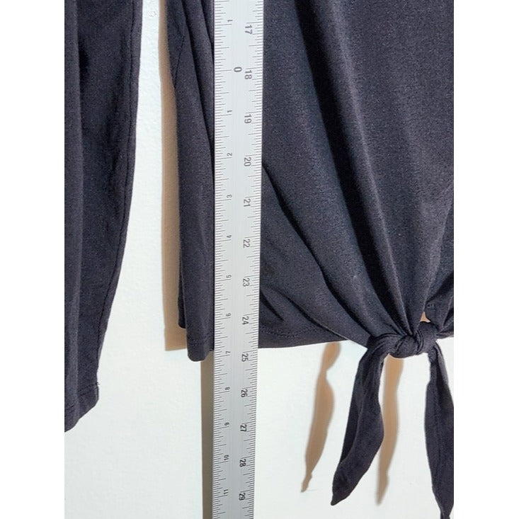 Anybody Black Cowl Neck Top with Hem Tie Size Medium