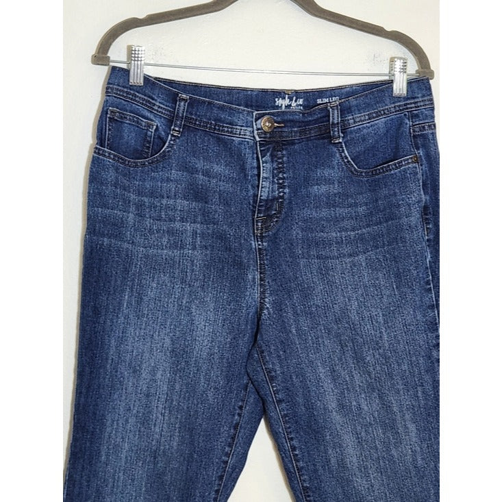 Style & Co Medium Wash Slim Leg Jeans Size 14 Petite