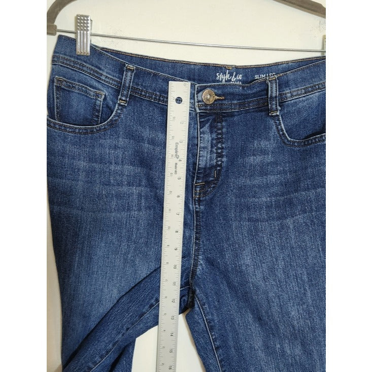 Style & Co Medium Wash Slim Leg Jeans Size 14 Petite