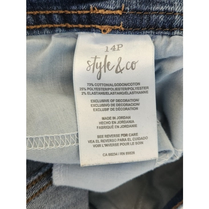 Style & Co Medium Wash Slim Leg Jeans Size 14 Petite