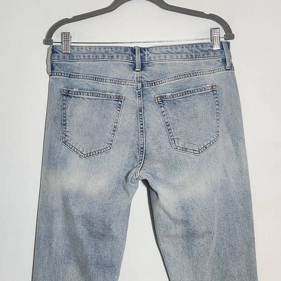 Gap Distressed Girlfriend Straight Ankle Jeans Size 29