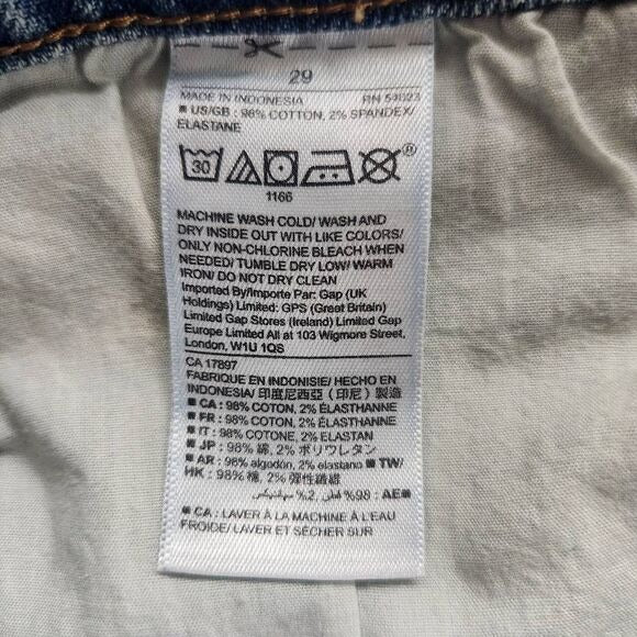 Gap Distressed Girlfriend Straight Ankle Jeans Size 29