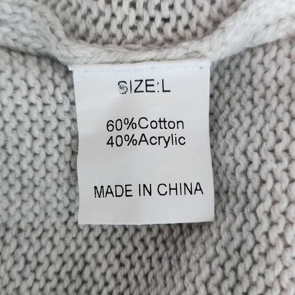 Gray and Black Star Sweater Size Large Oversized Sweater with Embroidered Stars