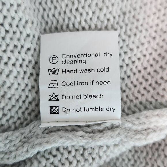 Gray and Black Star Sweater Size Large Oversized Sweater with Embroidered Stars