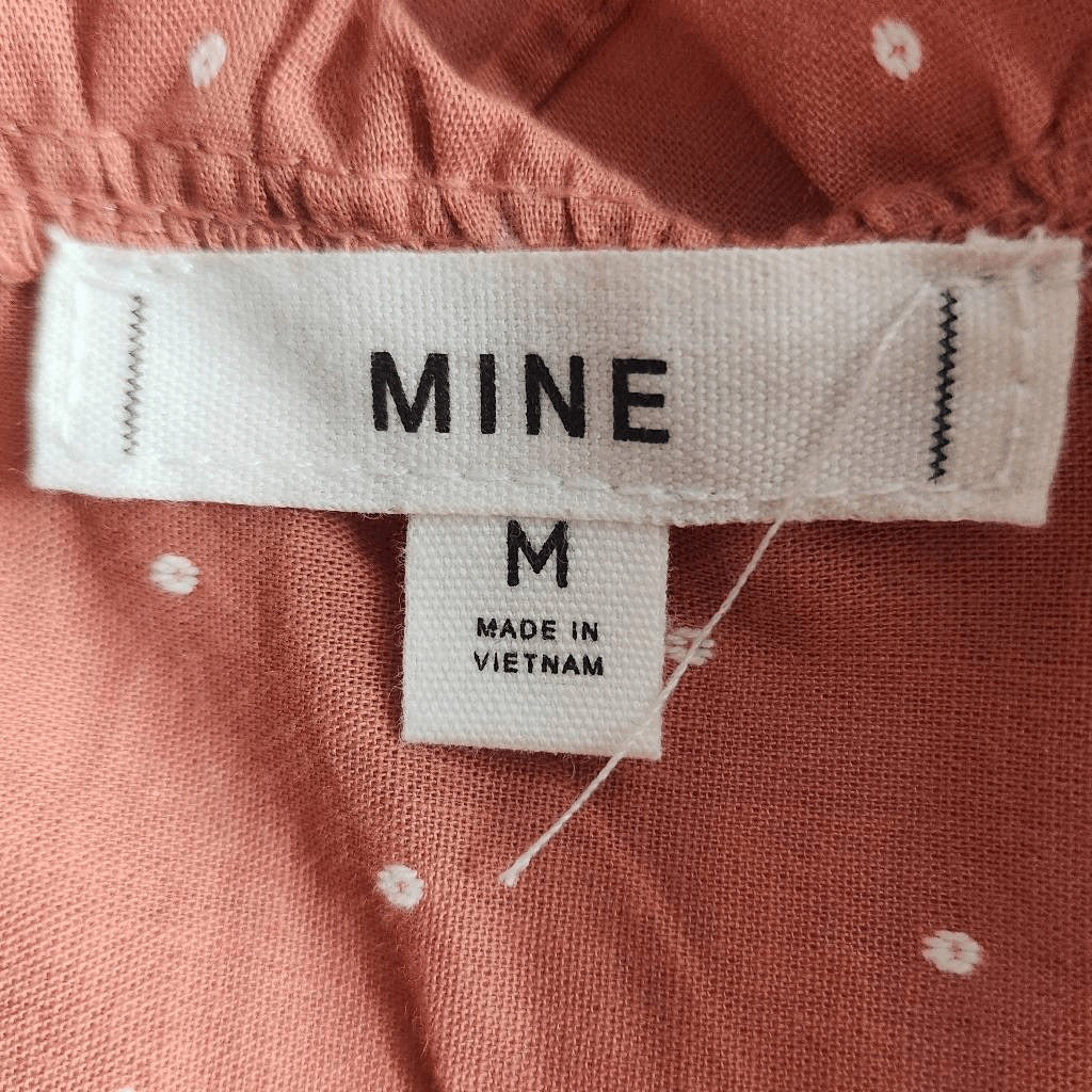 Mine Terra Cotta Sleeveless Blouse with Embroidered Details NWOT Size Medium