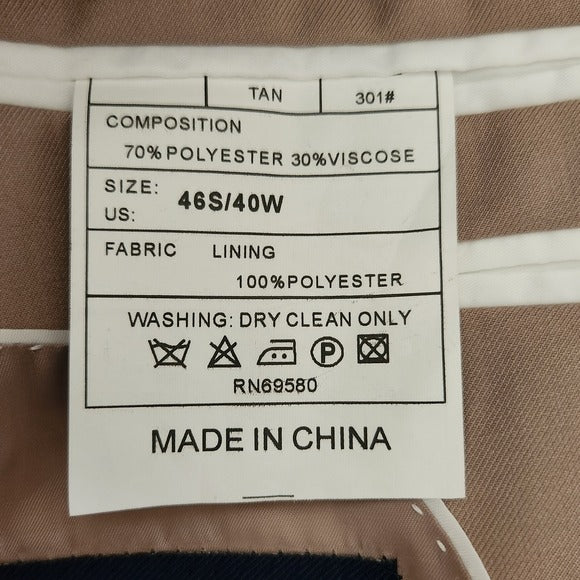 Studio Ferara Mens Khaki Sport Coat Size 46S NWT