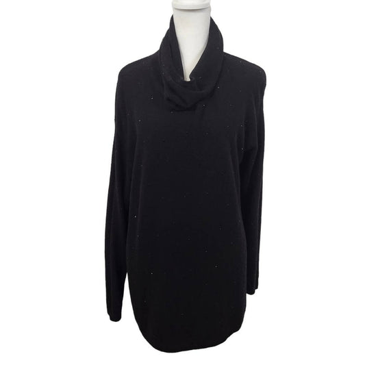 J. Jill Black Sweater with Sparkly Beads Size Small J. Jill Black Cowl Neck