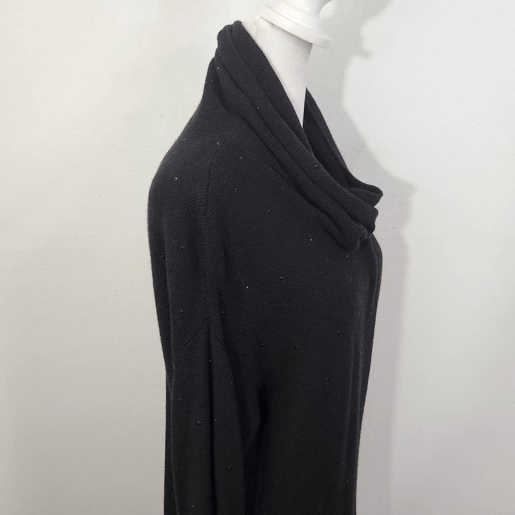 J. Jill Black Sweater with Sparkly Beads Size Small J. Jill Black Cowl Neck