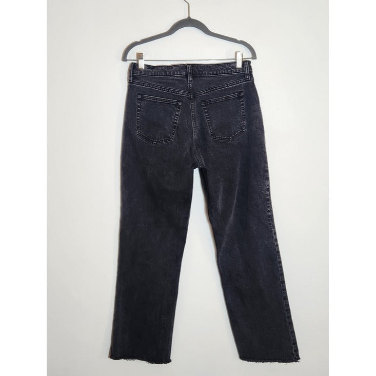 Abercrombie & Fitch Black The Baggy Low Rise Jeans Cut-off Hem Size 27/Size 4
