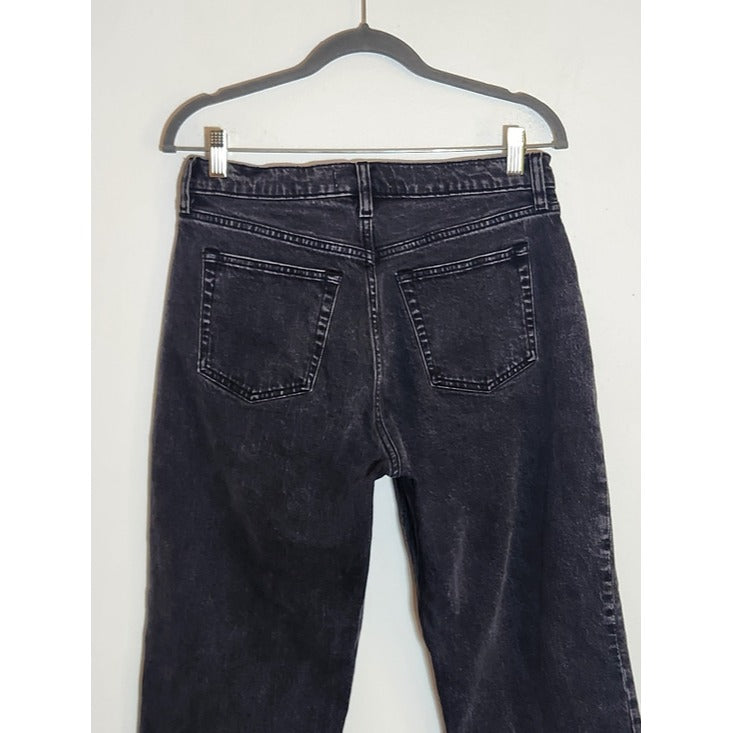 Abercrombie & Fitch Black The Baggy Low Rise Jeans Cut-off Hem Size 27/Size 4