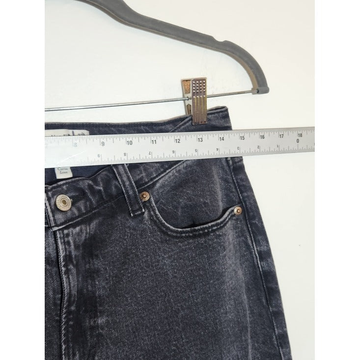 Abercrombie & Fitch Black The Baggy Low Rise Jeans Cut-off Hem Size 27/Size 4