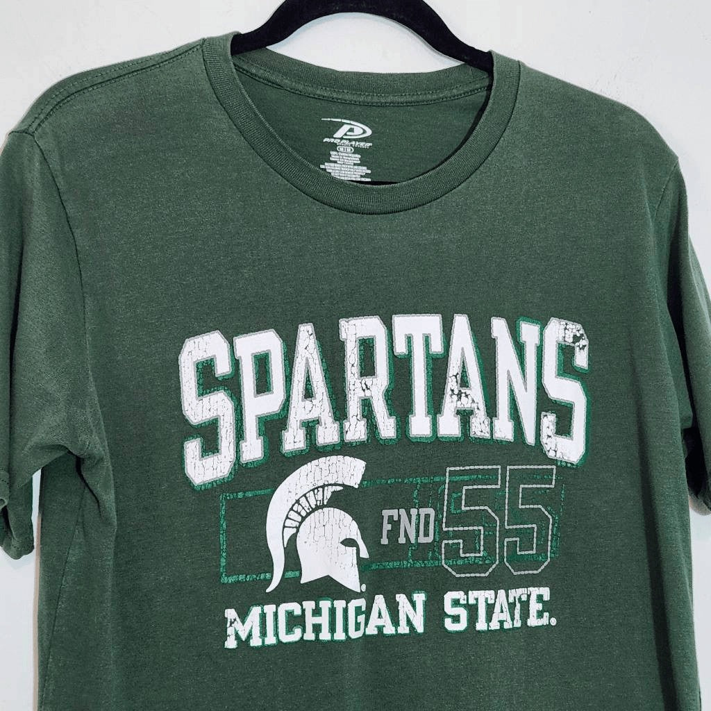 Green Michigan State Short Sleeve Tee Size Medium Men's Green Spartans T-Shirt