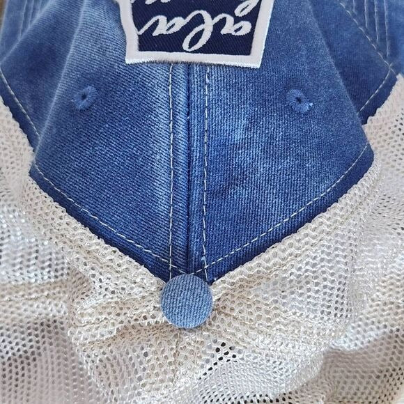 DK Caps Blue and Cream Alabama Baseball Cap One Size Alabama Trucker Hat