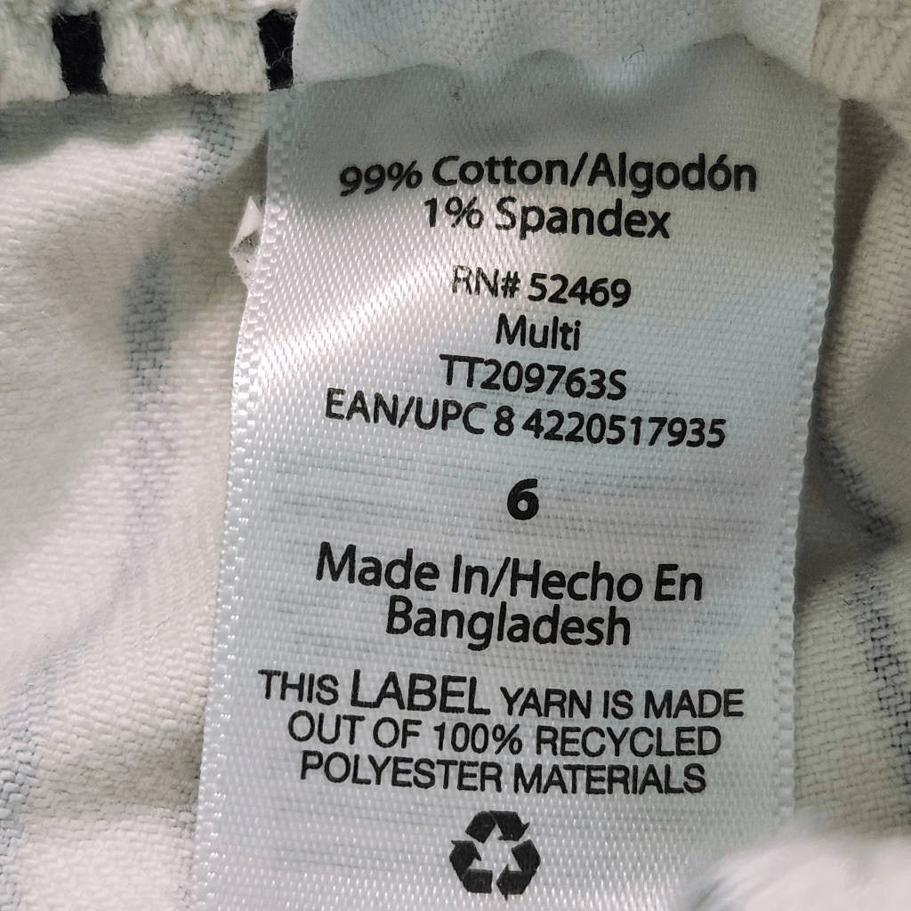 Time & Tru Navy and White Stripe Denim Shorts Size 6 Paper Bag Waist Shorts