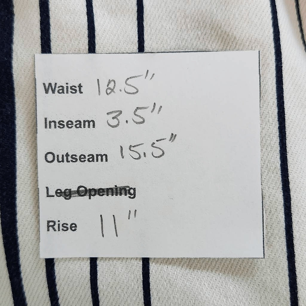 Time & Tru Navy and White Stripe Denim Shorts Size 6 Paper Bag Waist Shorts