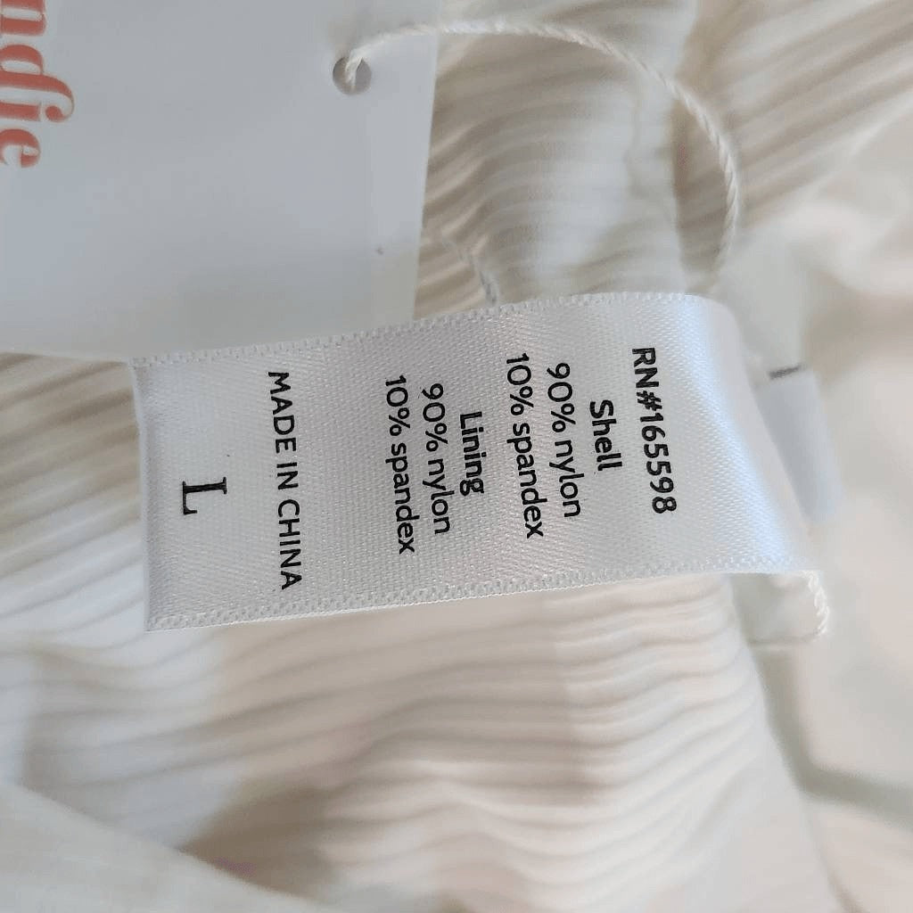 Andie Cream One-Piece Swimsuit NWT Large Cream Andie One Piece Swimwear
