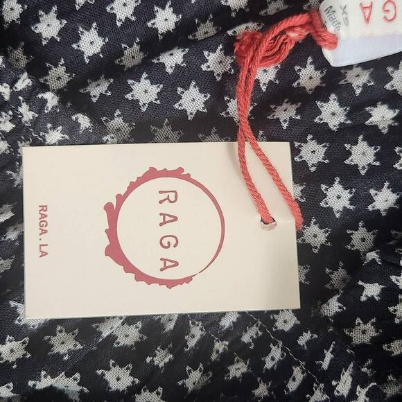 Raga Black and Oxblood Flirty Boho Mini Skirt Size XS Boho Print Full Skirt, New